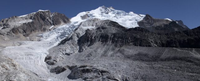 A glacier melting