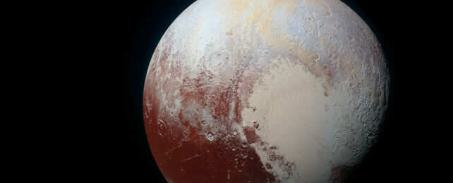 Color enhanced image of Pluto