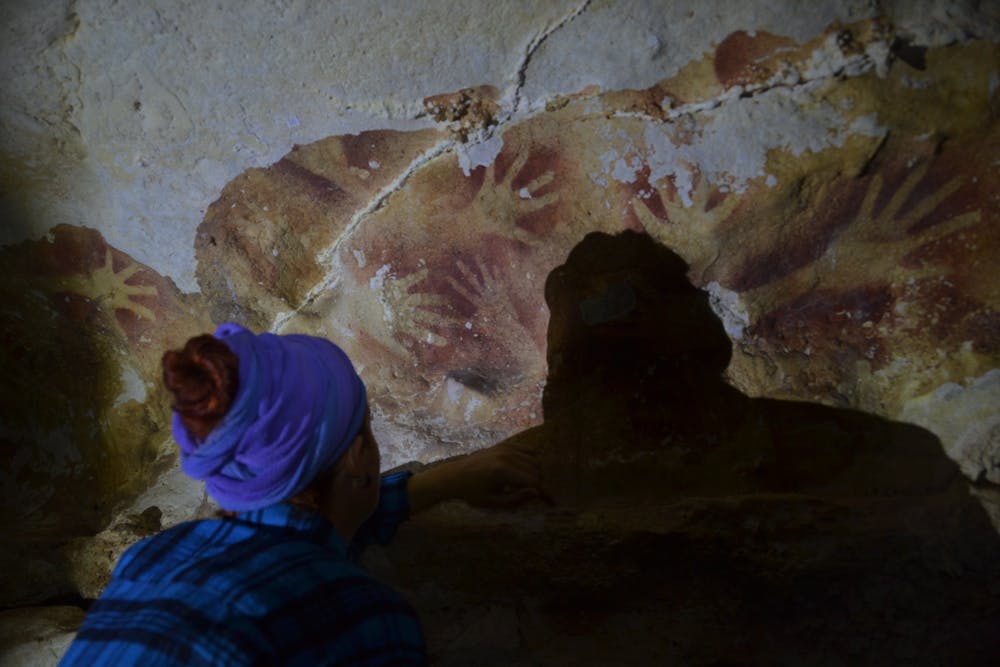 rock art hand stencils