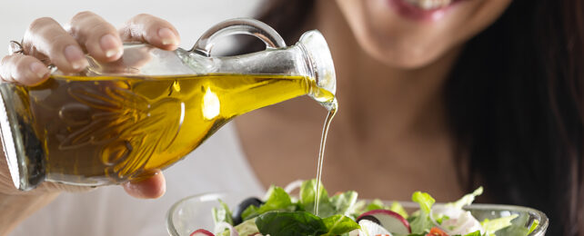 Olive oil pouring